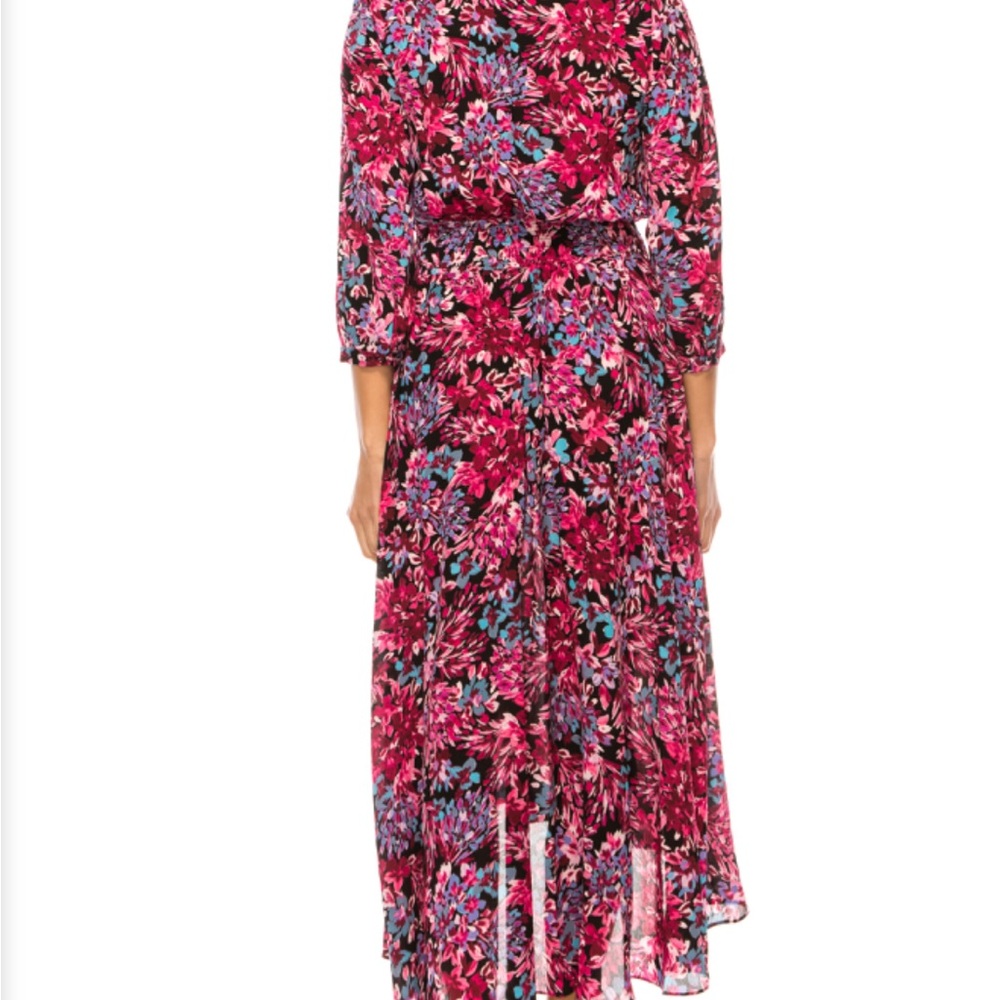 NANETTE LEPORE FLORAL HIGH-LOW LONG SLEEVE DRESS FLORAL MULTICOLOR SIZE 8 - Picture 2 of 16